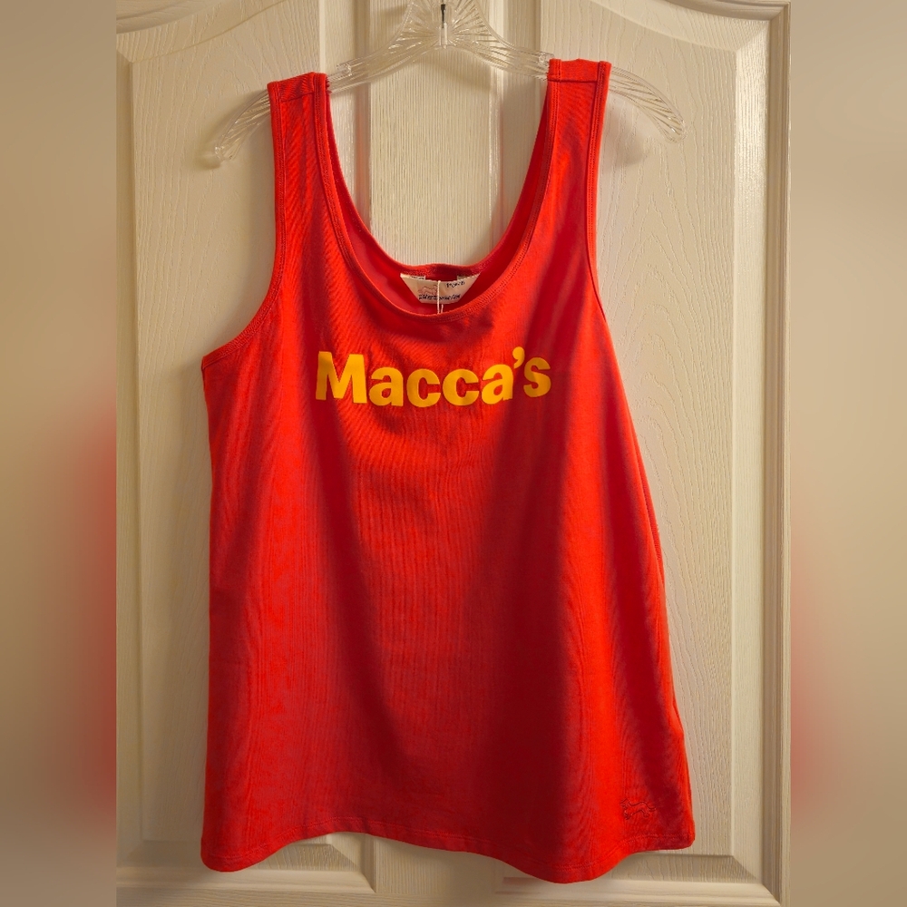 Peter Alexander Red Tank Top with Yellow "Macca's" Logo, Women's Australian 1+